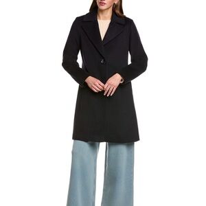 Via Spiga Navy Wool Blend Women's Coat
